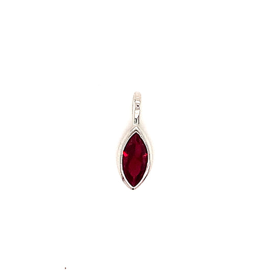 Sterling Silver July Cubic Zirconia Ruby Birthstone Charm