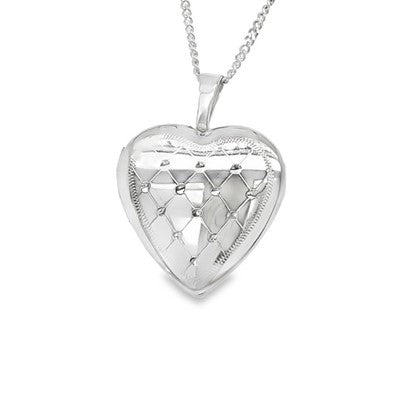 Sterling Silver Patterned Heart Locket