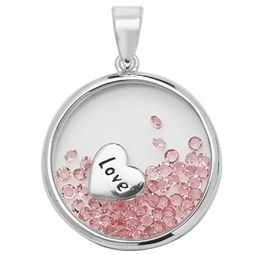 Sterling Silver Love With Pink Cubic Zirconia Locket