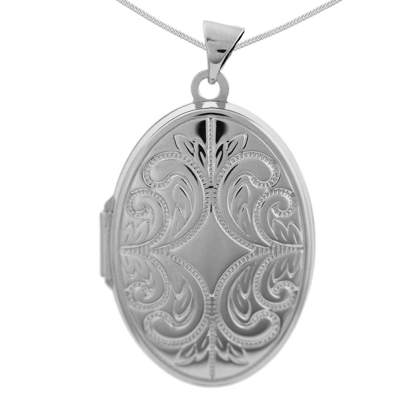 Sterling Silver Oval Engraved Locket