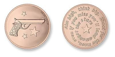 Mi Moneda Large Aim High Rose Plated Disc