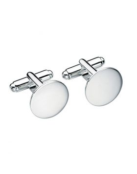 Sterling Silver Round Plain Cufflinks