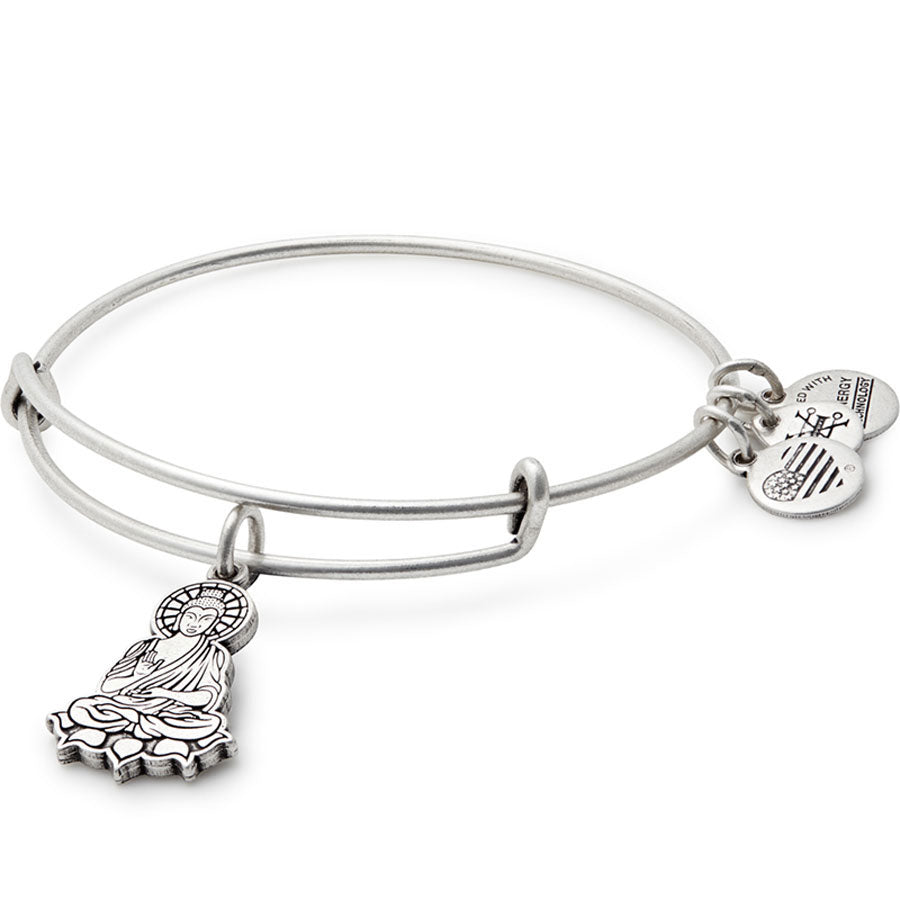 Alex And Ani Buddha Bangle In Silver