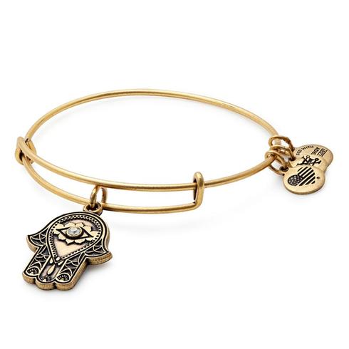 Alex And Ani Hand Of Fatima Bangle In Gold