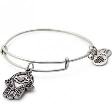 Alex And Ani Hand Of Fatima Bangle In Silver