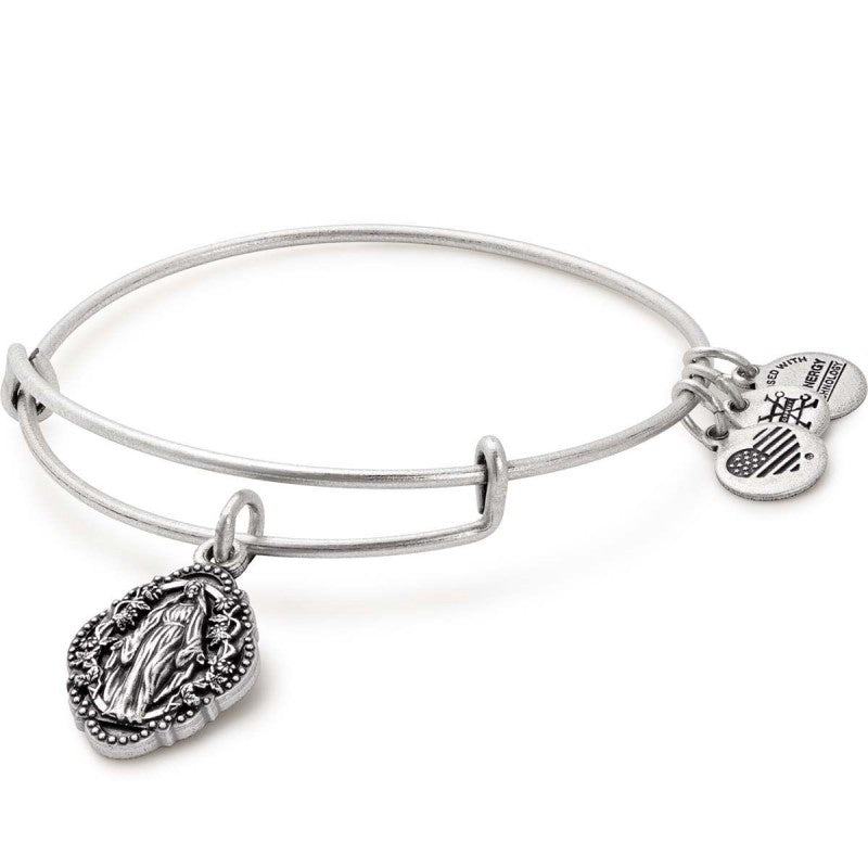 Mother Mary Alex And Ani Bangle In Silver