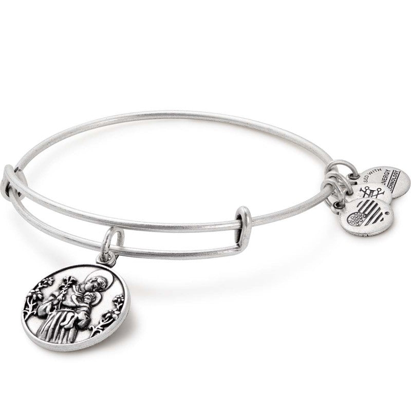 Saint Anthony Alex And Ani Bangle In Silver