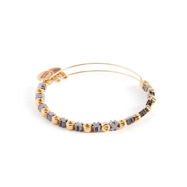 Alex And Ani Beaded X/O Two Tone Bangle