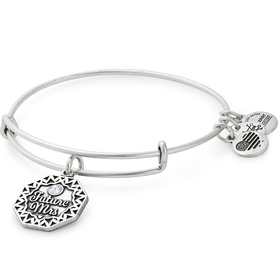Alex And Ani Future Mrs Bangle In Silver