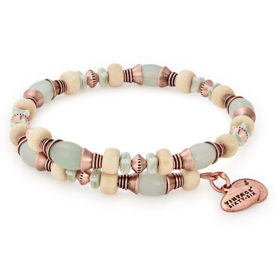 Alex And Ani Grove Wrap Milkweed Bangle In Rose