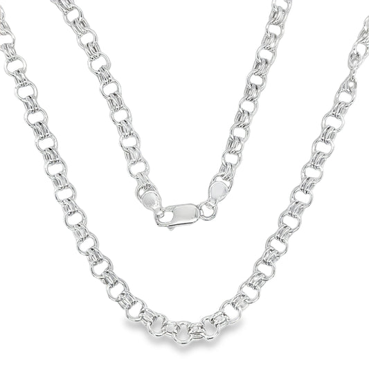 Sterling Silver Double Cable Link Necklet 18'