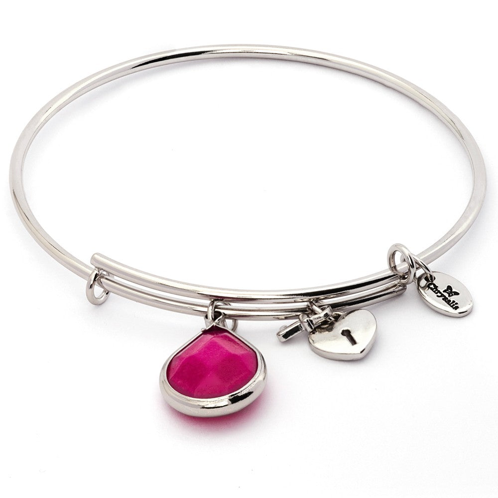 Ruby Jade July Chrysalis Bangle In Silver