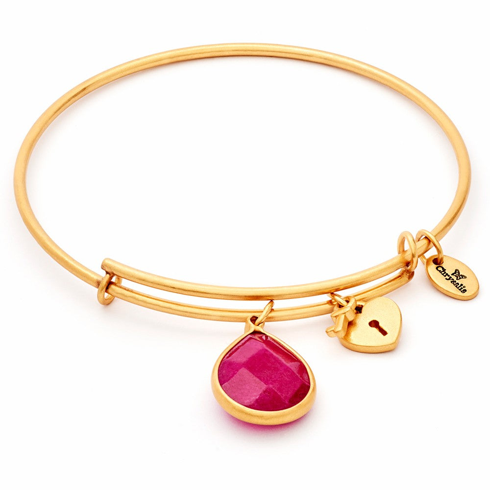 Ruby Jade July Chrysalis Bangle In Gold