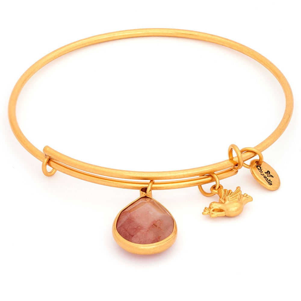 Pink Tourmaline Quartz October Chrysalis Bangle In Gold