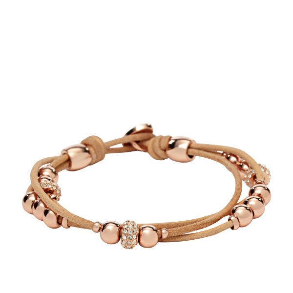 Fossil Pink/Cz Ball Bracelet