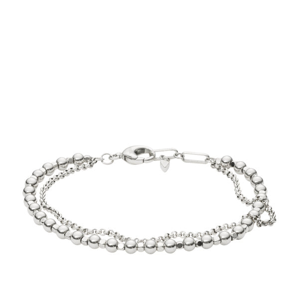 Fossil Double Link Fashion Bracelet In Silver