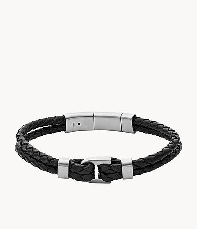 Fossil Bracelet Black Double Braid