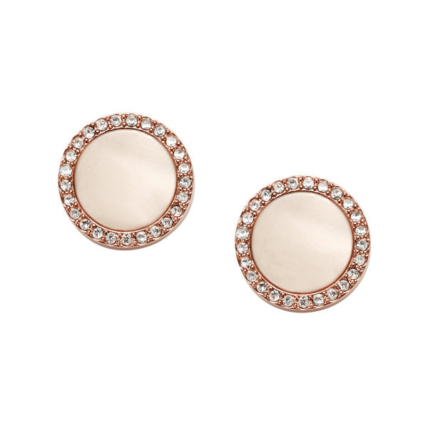 Fossil Rose Gold Cubic Zirconia/Acetate Earrings