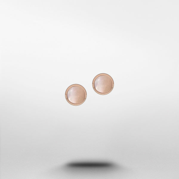 Mother Of Pearl Rose Fossil Earrings