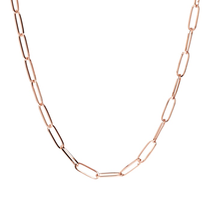 Rose Plated Long Oval 36' Bronzeallure Chain