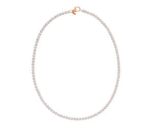 Bronzeallure Rose Plated Cubic Zirconia Rubover Tennis Necklet