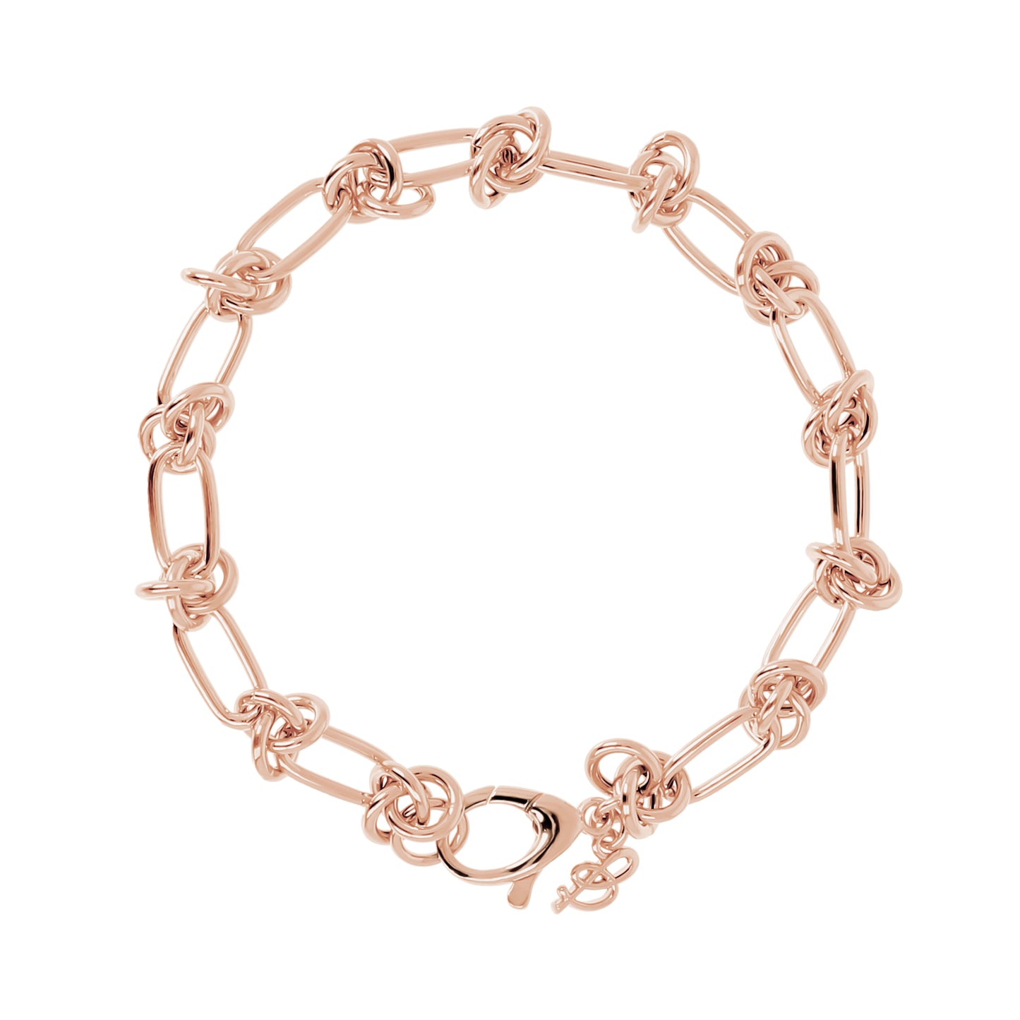Bronzeallure Long And Knot Link Bracelet In Rose