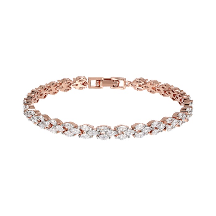 Bronzeallure Cubic Zirconia Marquise Bracelet In Rose Gold