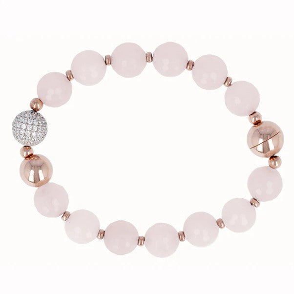 Bronzallure Rose Quartz Cubic Zirconia Bracelet