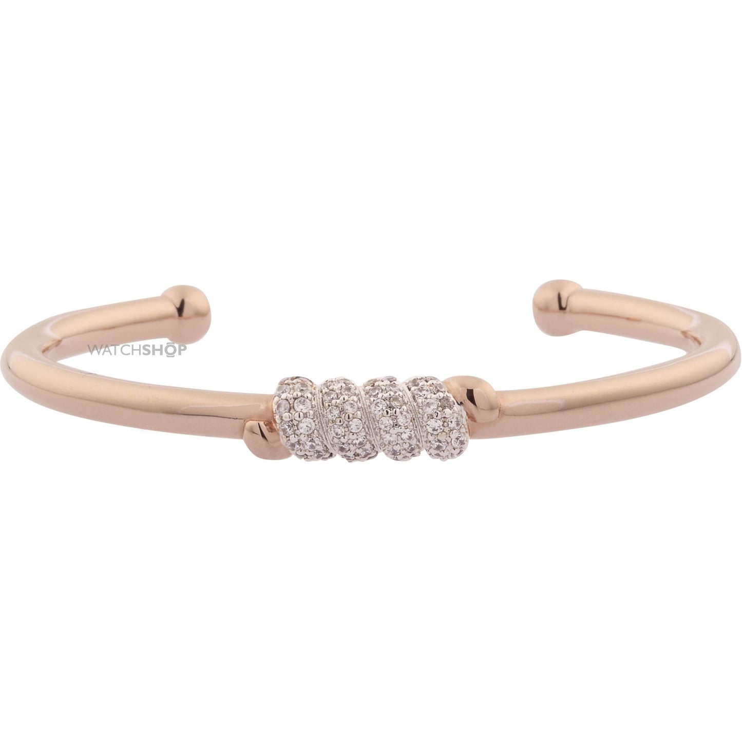Bronzallure Cubic Zirconia Twist Cuff Bangle