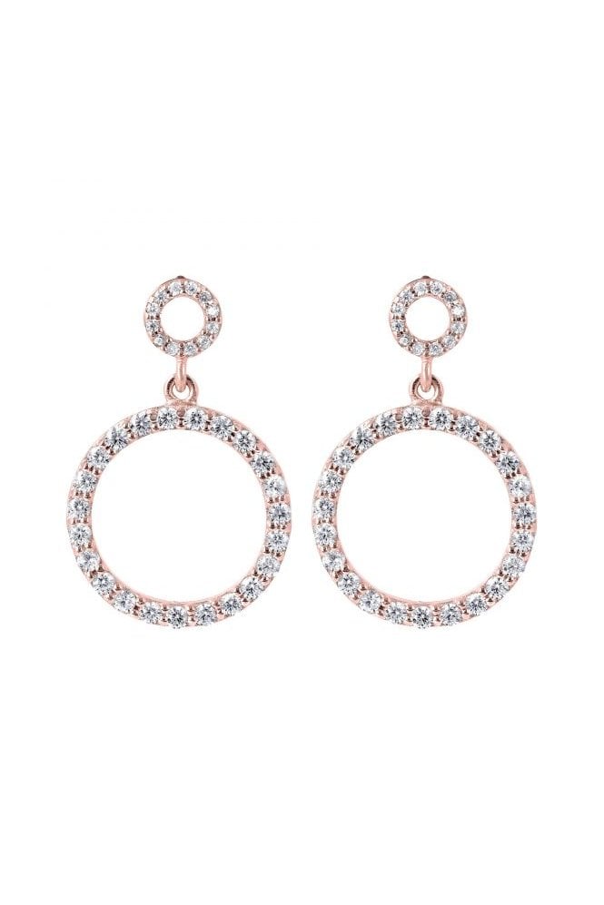 Bronzeallure Cubic Zirconia Circle Drop Earrings In Rose