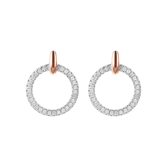 Bronzeallure Cubic Zirconia Circle Drop Earrings In Rose