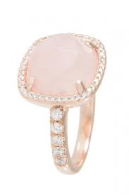 Bronzallure Pink Solitaire With Cubic Zirconia Shoulders Ring