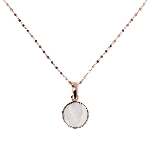 Bronzeallure Mother Of Pearl Cubetti Pendant In Rose