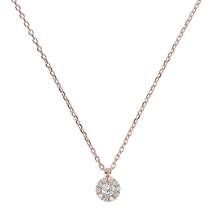 Bronzeallure Flower Pendant With Cubic Zirconia In Rose