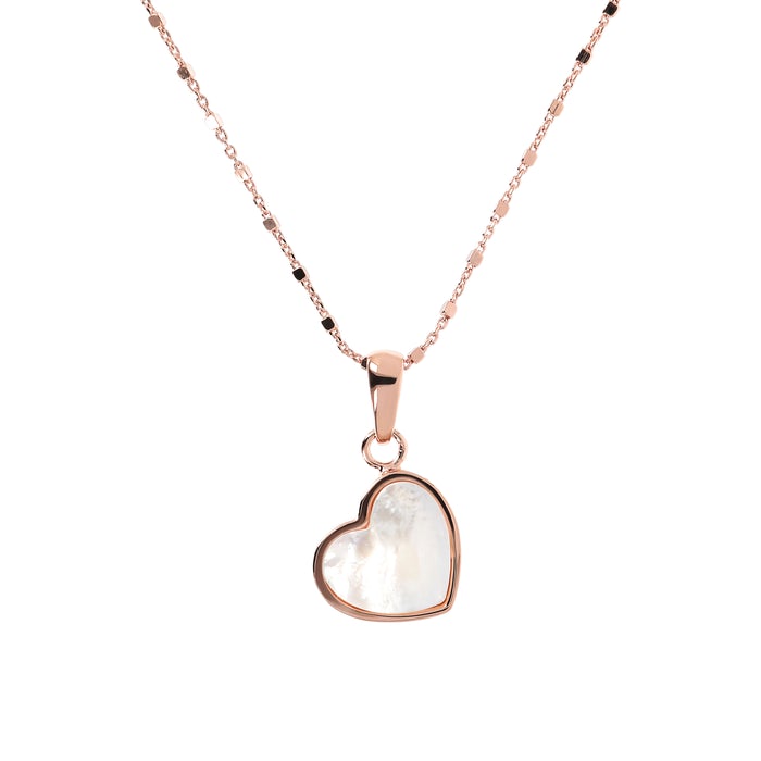 Rose Plated Mother Of Pearl Heart Bronzeallure Pendant