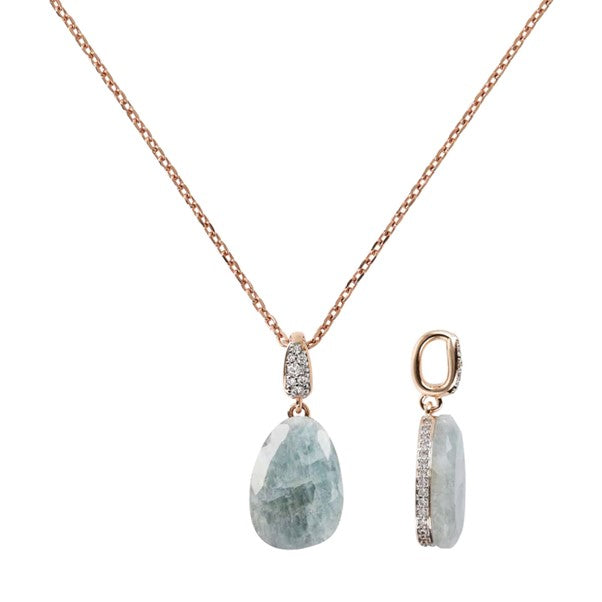 Bronzallure Aquamarine Cubic Zirconia Pendant