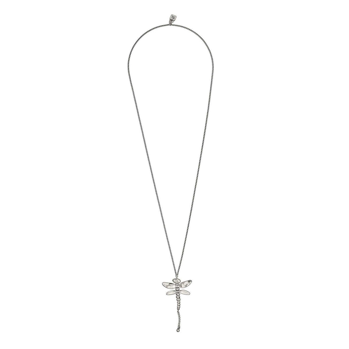 Uno De 50 Silver Plated Long Dragonfly 43mm Necklet