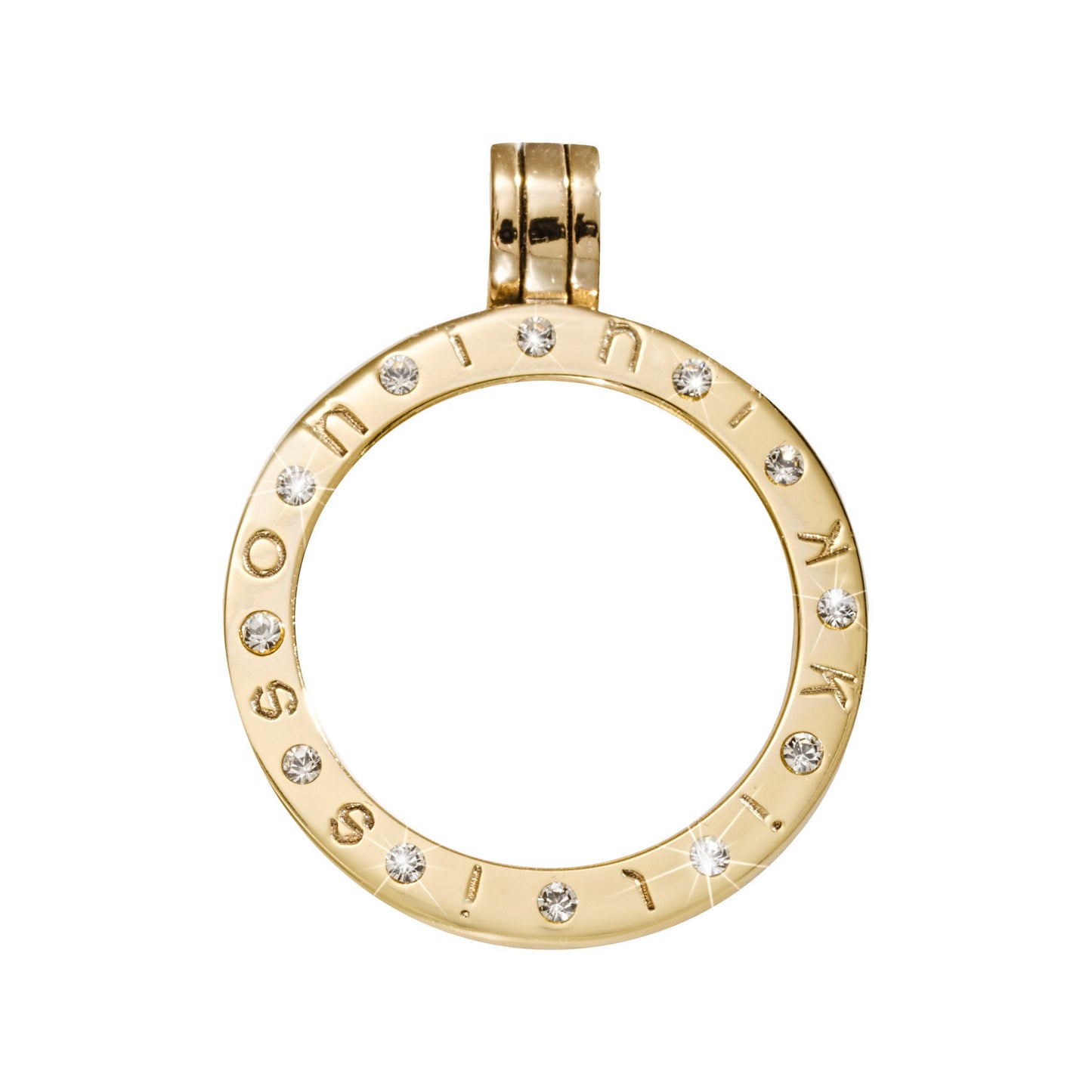 Nikki Lissoni Stone Set Small Yellow Plated Pendant