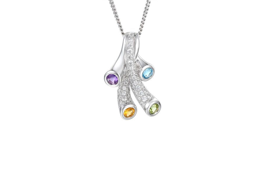 Sterling Silver Tutti Fruitti Pendant