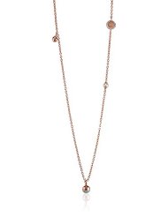 Rebecca Cubic Zirconia Ball Disc Rose Necklet