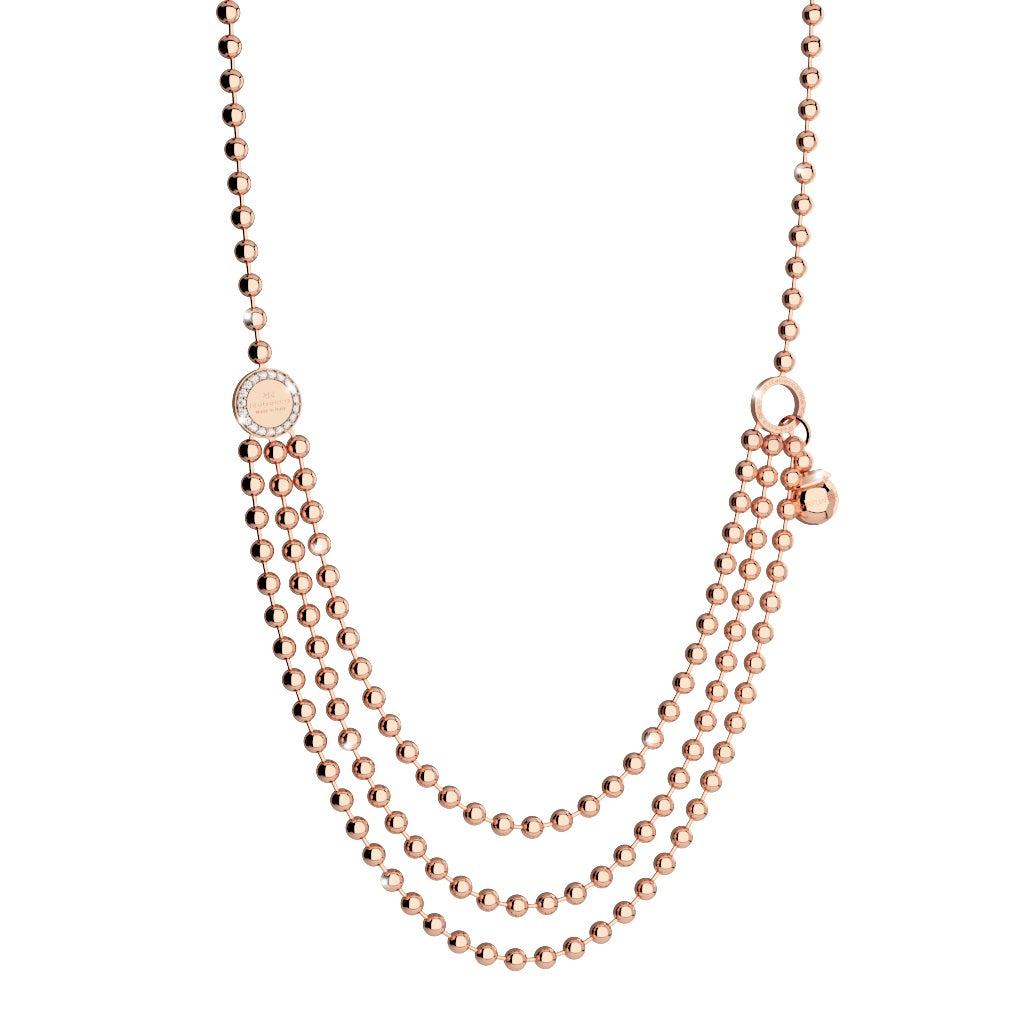 Rebecca Three Row Beaded Rose Necklet