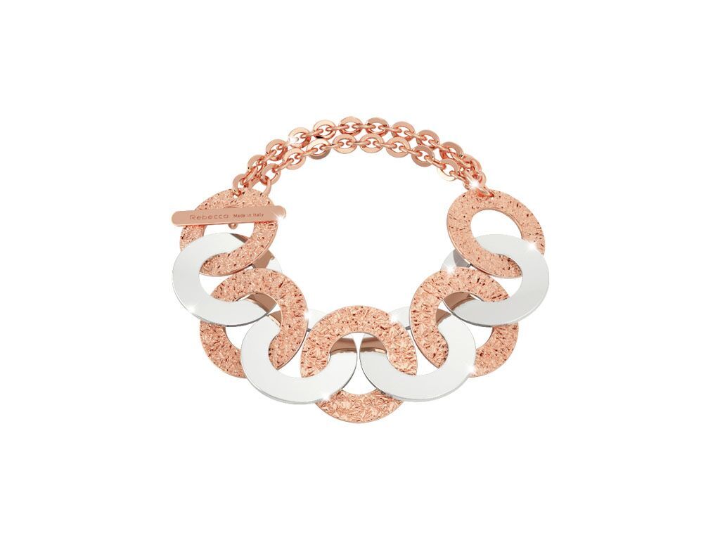 Rebecca Two Tone Open Circle Bracelet