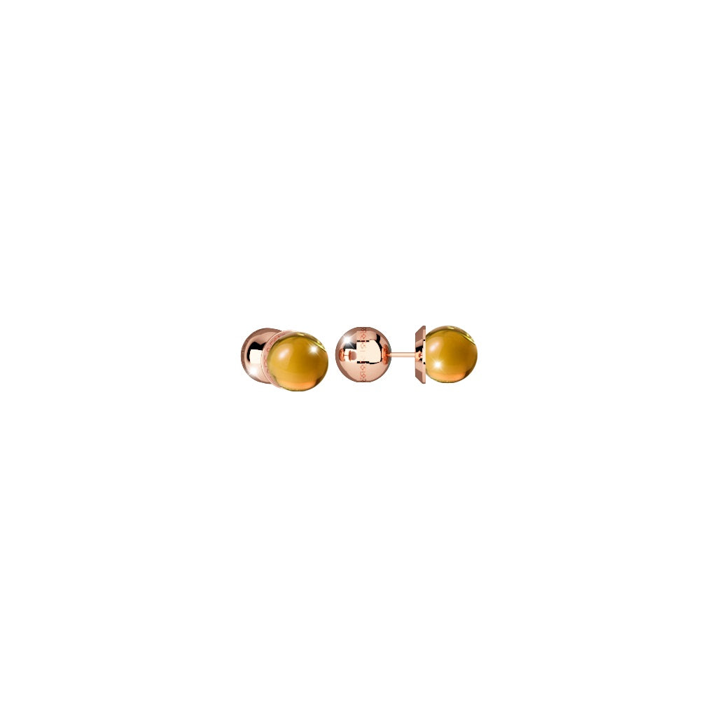 Rebecca Yellow Ball Stud Rose Earrings