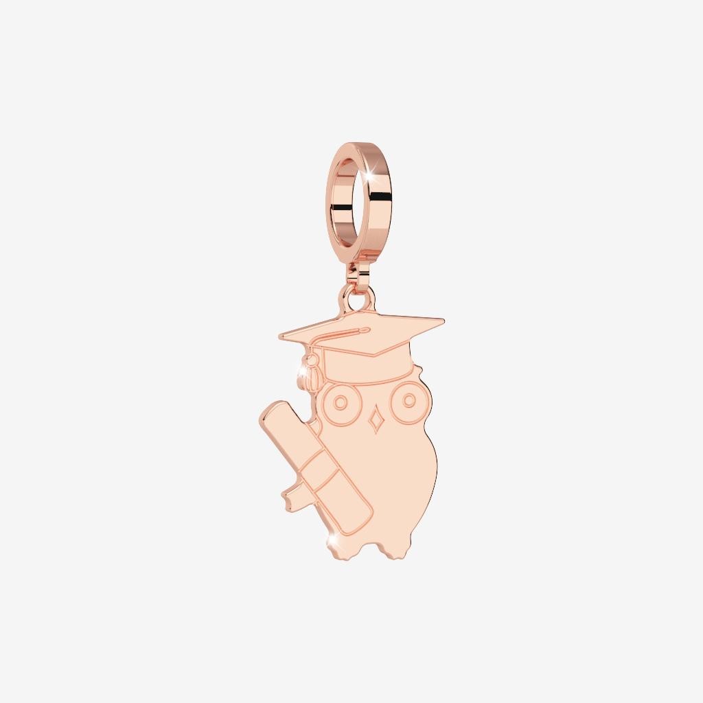 My World Graduation Charm In Rose