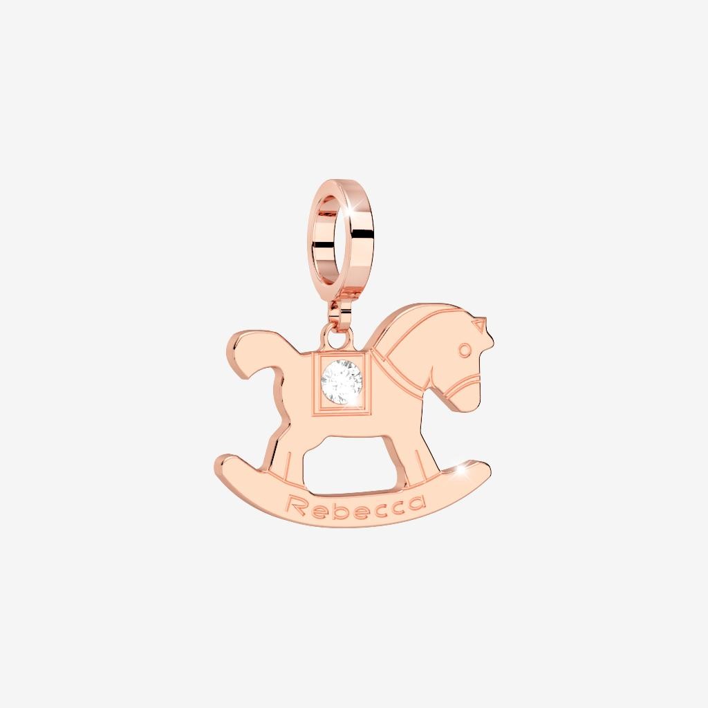 My World Rocking Horse Charm In Rose