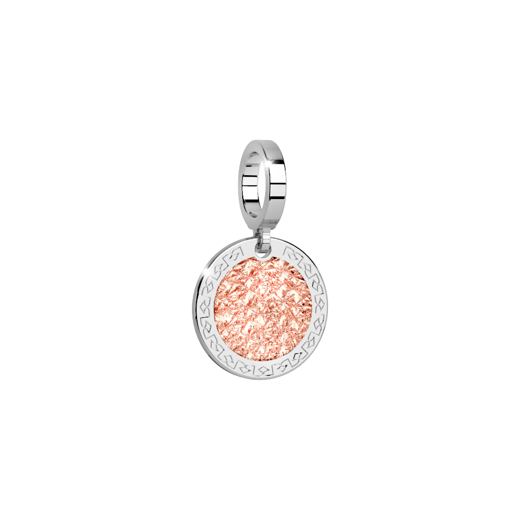 My World Rose Stone Charm In Silver
