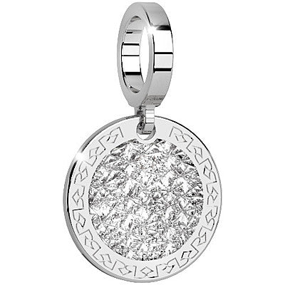 My World White Stone Charm In Silver