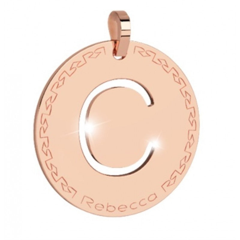 My World Initial C Disc Charm In Rose