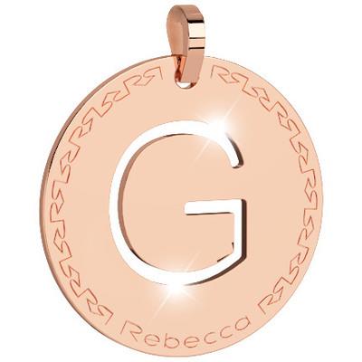 My World Initial G Disc Charm In Rose