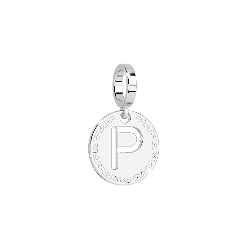 My World Initial Charm Letter P In Silver